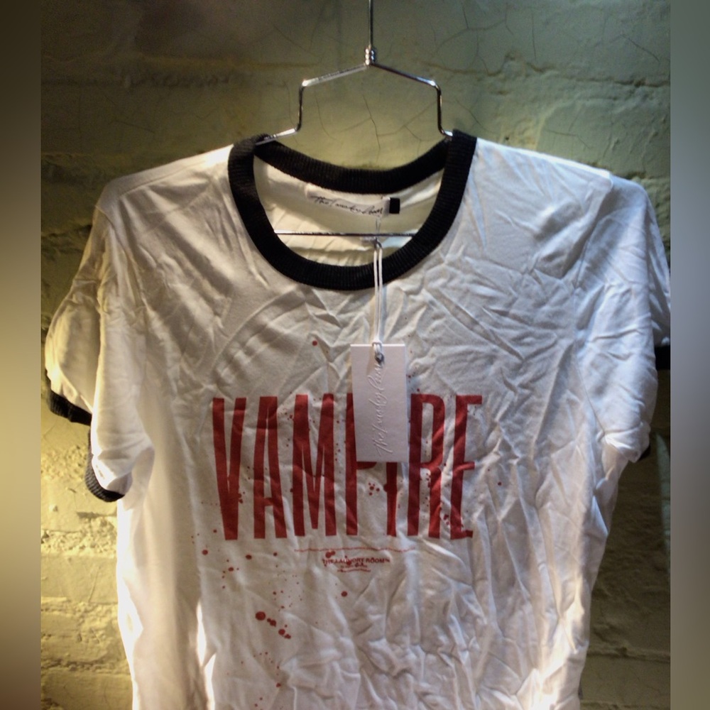 NEW! 🎃🙀Vampire White and Black ringer T-Shirt